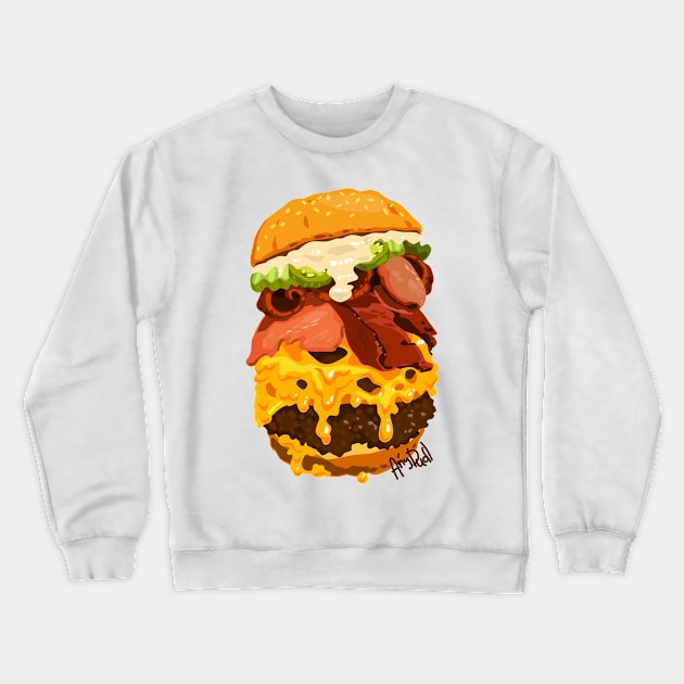 Cheeseburger with bacon Crewneck Sweatshirt by Anydudl